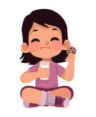girl with cookie and milk nutrition