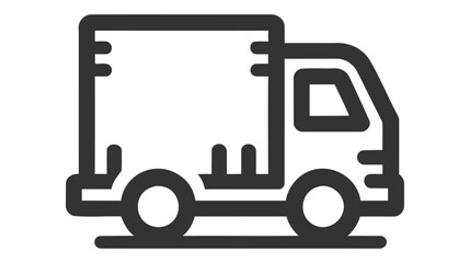 Simple truck silhouette, Delivery icon on white background