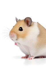 Hamster isolated on white background. Hamster close-up.