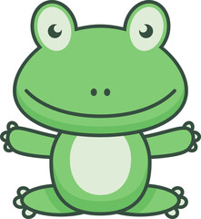 Cute green frog
