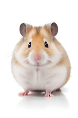 Hamster isolated on white background. Hamster close-up.
