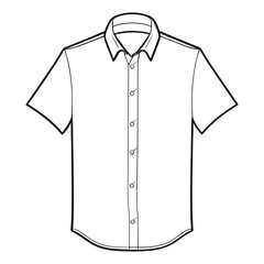 Simple sketch Illustration of Man's Shirt. Vector SVG