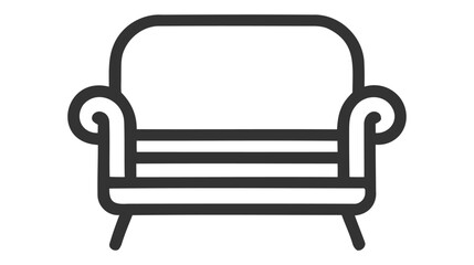 Retro sofa line icon. Living room furniture