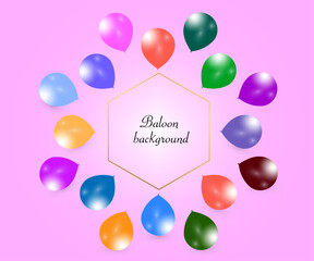 Seamless balloon background, rainbow coloured collection of balloons, Seamless Background ⁬With Colorful Balloon, Beautiful bright 3D greeting background, panoramic banner.