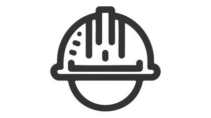 Construction safety helmet line style icon