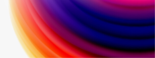 Rainbow color silk blurred wavy line background on white, luxuriously vibrant visually captivating backdrop. Stunning blend of colors reminiscent of rainbow, silky and gracefully blurred wavy pattern