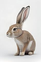 Obraz premium Rabbit isolated on white background, studio shot. 3D rendering.
