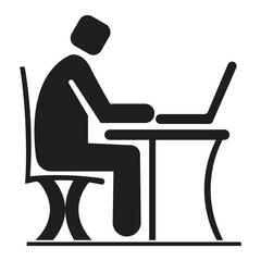  Businessman Working on Computer Vector illustration