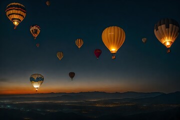 air balloons flying at night 
