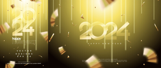 Happy new year background 2024. With glowing background illustration. Modern design for invitations, posters, greetings and celebrations.
