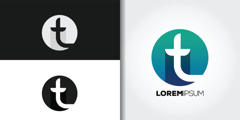 lowercase letter t logo set