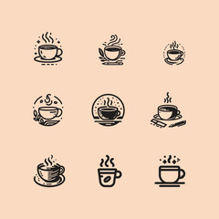 Coffee Elegance  Stylish Cup Icon for Modern Beverage Concepts