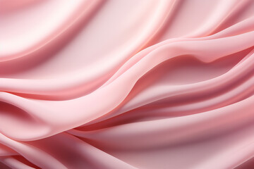 Closeup of pink satin fabric texture background with some smooth lines in it
