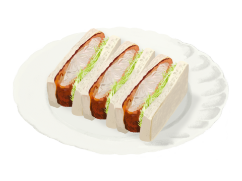 カツサンド3個（皿付き）