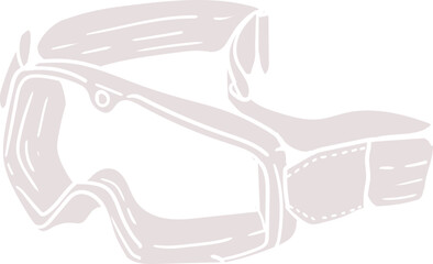 Motorcycle Googles Mask Illustration