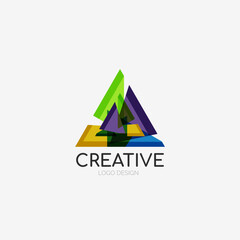 Triangle abstract logo, business emblem icon