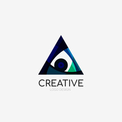 Triangle abstract logo, business emblem icon