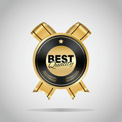 Luxury golden black badges and labels. Retro vintage circle badge design