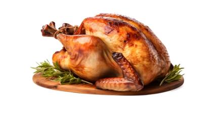 Rotisserie Chicken Transparent / No Background. Generated with AI.