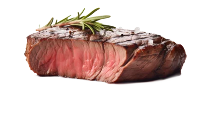 Foto op Canvas Isolated Grilled Steak On Transparent / No Background. Generated with AI. © Dee