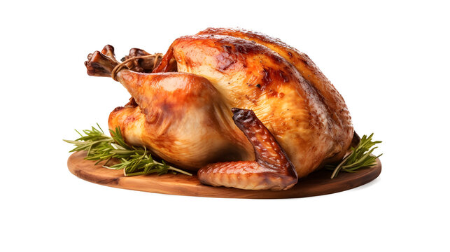 Rotisserie Chicken Transparent / No Background. Generated with AI.