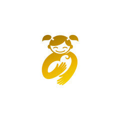 icon of mother holding baby, breastfeeding mother logo