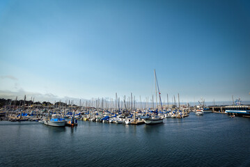 Fototapeta premium Boats at Monterey Docks on a Summer Day - California, USA