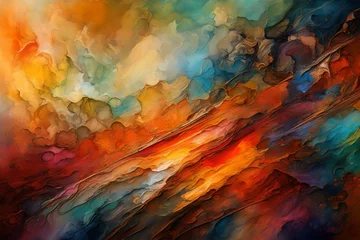 Afwasbaar Fotobehang Mix van kleuren Una pintura de fondo abstracta con hermosas tonos