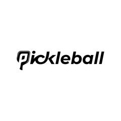 Unique pickleball logo with paddle integrated into the letters
