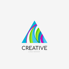 Triangle abstract logo, business emblem icon