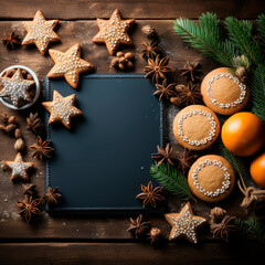 Fototapeta na wymiar Elegant Christmas and New Year Photography Frames with ornaments
