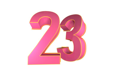 3d number 23 