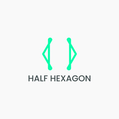 H letter logo from truncated hexagons. Suitable for technology and information businesses.