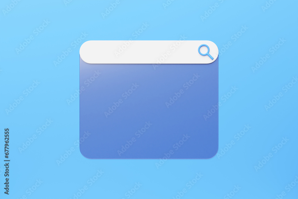 Poster 3d illustration search bar for ui. layout design for apps and website. search address icon and curso