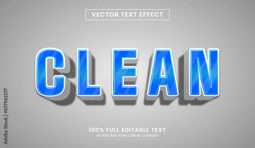 Canvas Prints design editable text effect, clean 3d bold vector illustration