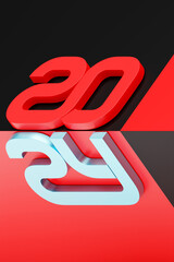 Calendar header number 2024 on colorful  background. Happy new year 2024 colorful background.