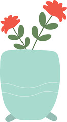 Flowers in pot illustration