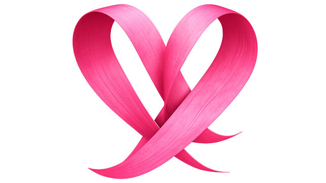 pink ribbon isolated transparent background