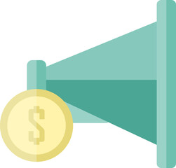 Money megaphone icon