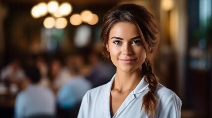 Fototapeta premium woman doctor nurse smiling cheerful confident standing