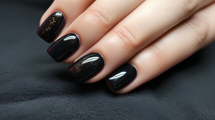 Nails, black manicure