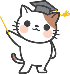 博士の格好をしているネコのキャラクター