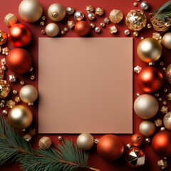 Elegant Christmas and New Year Photography Frames with ornaments