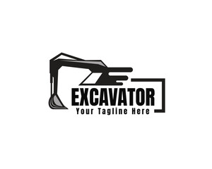 fast contractor excavator Logo design vector template illustration inspiration © syafart