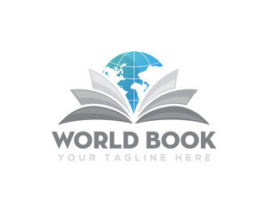 world book academic education logo icon symbol design template illustration inspiration