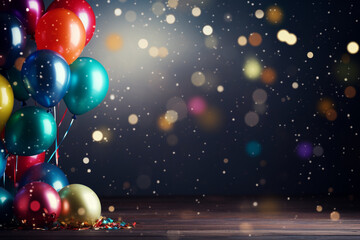 Fototapeta na wymiar new year background with balloons