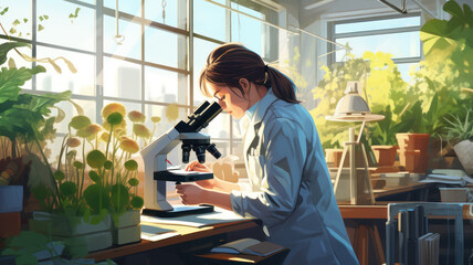 Scientist with natural drug research, Natural organic and scientific extraction in glassware