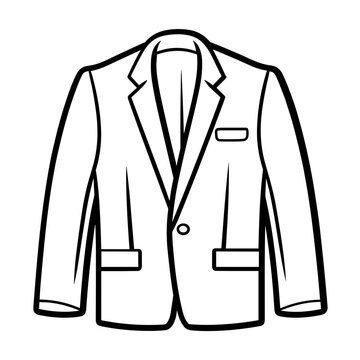 black and white blazer outline clip art preview