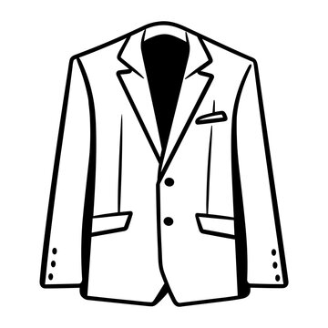 black and white suit jacket outline clip art preview
