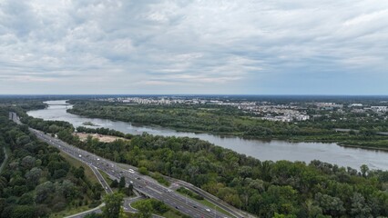 Fototapeta premium river view from drone